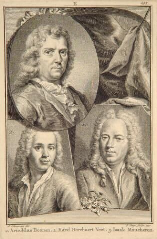 Arnold Boonen (1669-1729), Carel Borchaert Voet (1671-1743) en Isaac de Moucheron (1667-1744)