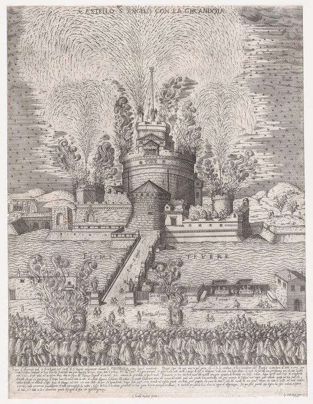 Speculum Romanae Magnificentiae: The Girandola at the Castel Sant'Angelo, Rome, 1579