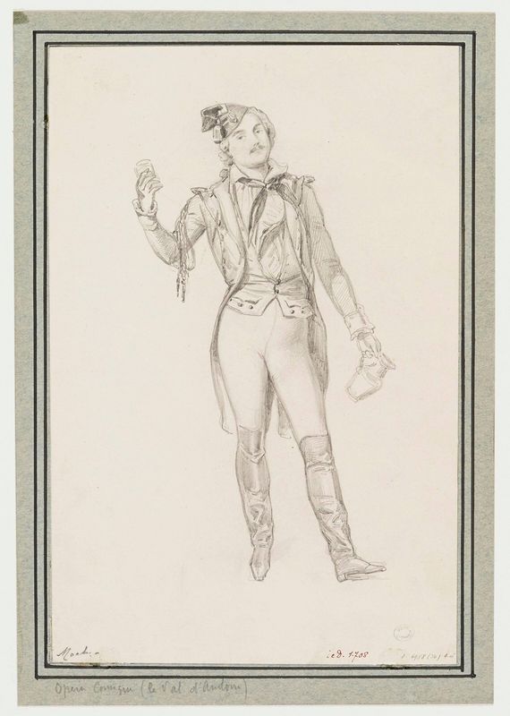 Portrait du comédien Toussaint-Eugène-Ernest Mocker de l'Opéra Comique : rôle de Lejoyeux dans Val d'Andorre