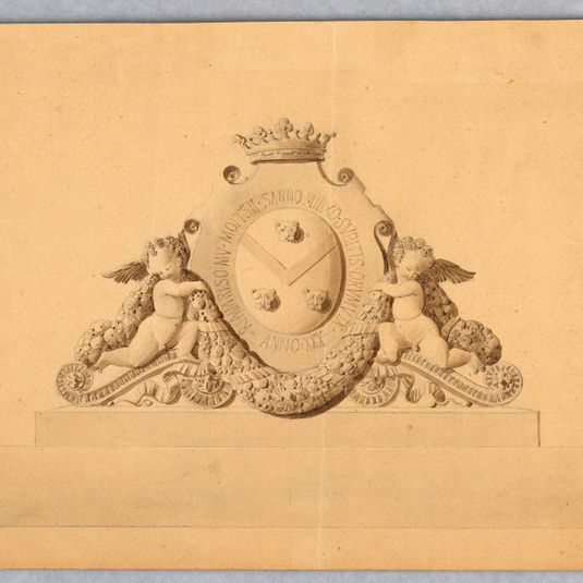 Design for a crest with a coat of arms