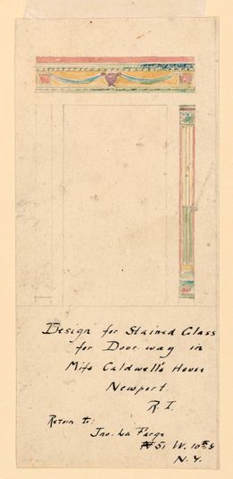 Design for Stained Glass for Doorway in Miss Caldwell's House, Newport, R.I.