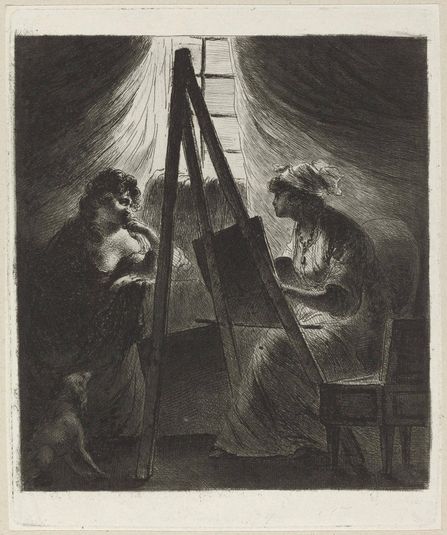Woman Painter at Easel