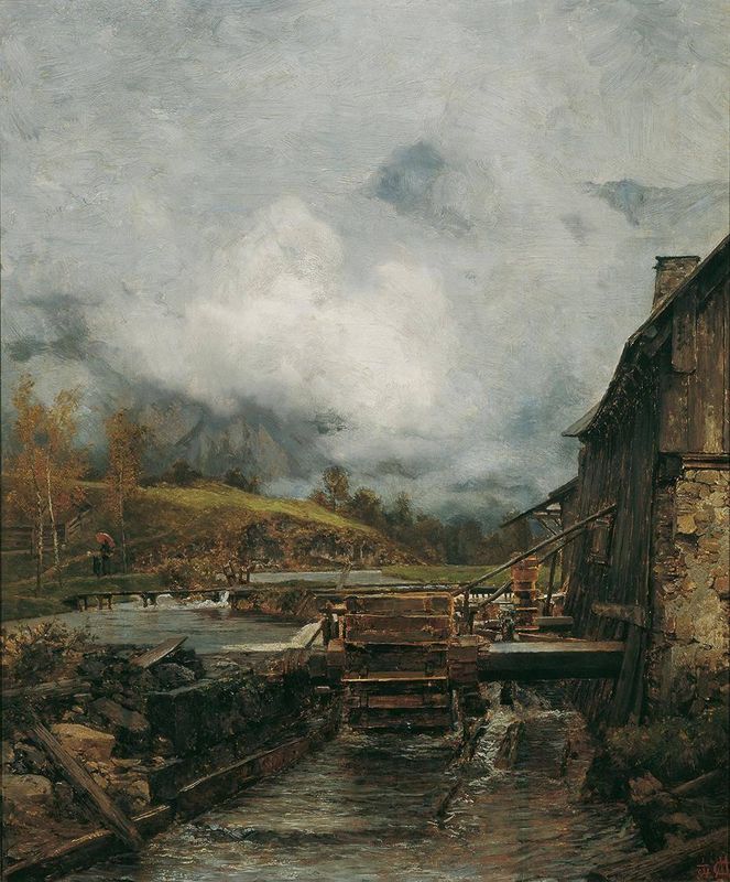 Mill in Goisern (after Emil Jakob Schindler)
