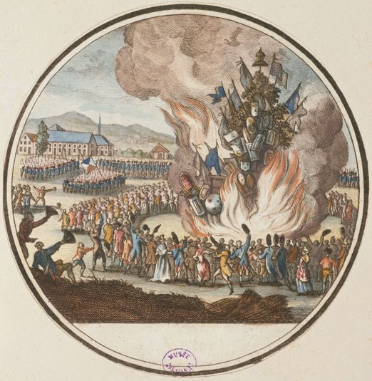 Révolution française : Troisième fête de la Fédération au Champ-de-Mars. 14 juillet 1792. 7ème arrondissement. Nº80 planche 5 de la "Galerie Historique..."1er avril 1798.