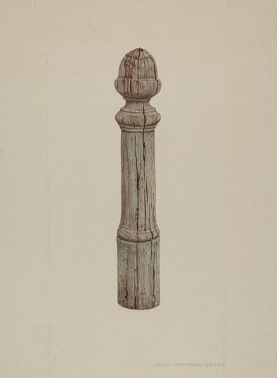 Carved Wooden Hitching Post