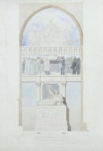 Plan du monument de M.r Denis Affre Arch. de Paris. / Par Antoine Etex. Concours de 1848.