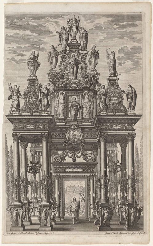 Frontispiece with Triumphal Arch with Christ and the Apostles