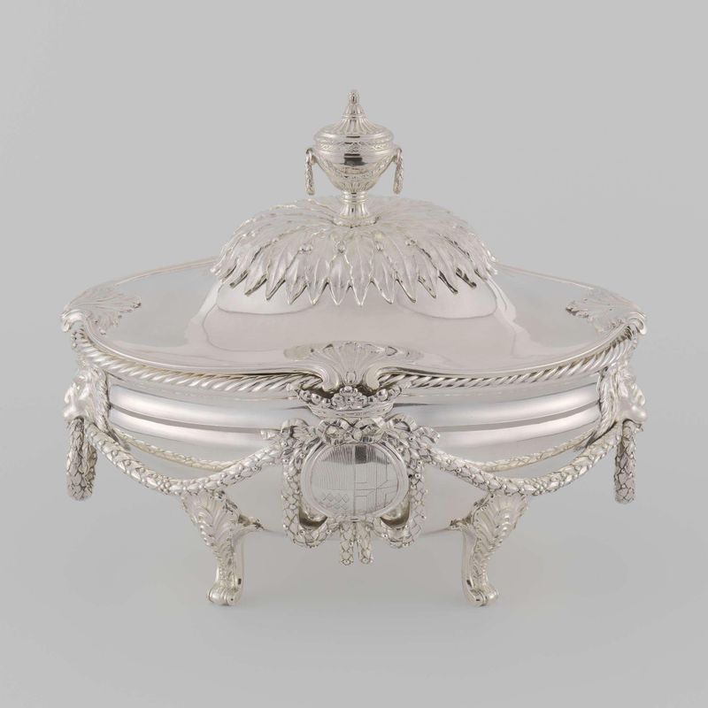 Tureen and stand with a ladle