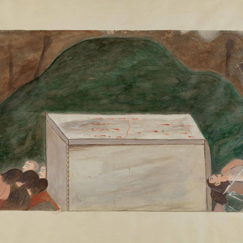 Station of the Cross No. 14: "Jesus is Laid in His Tomb"