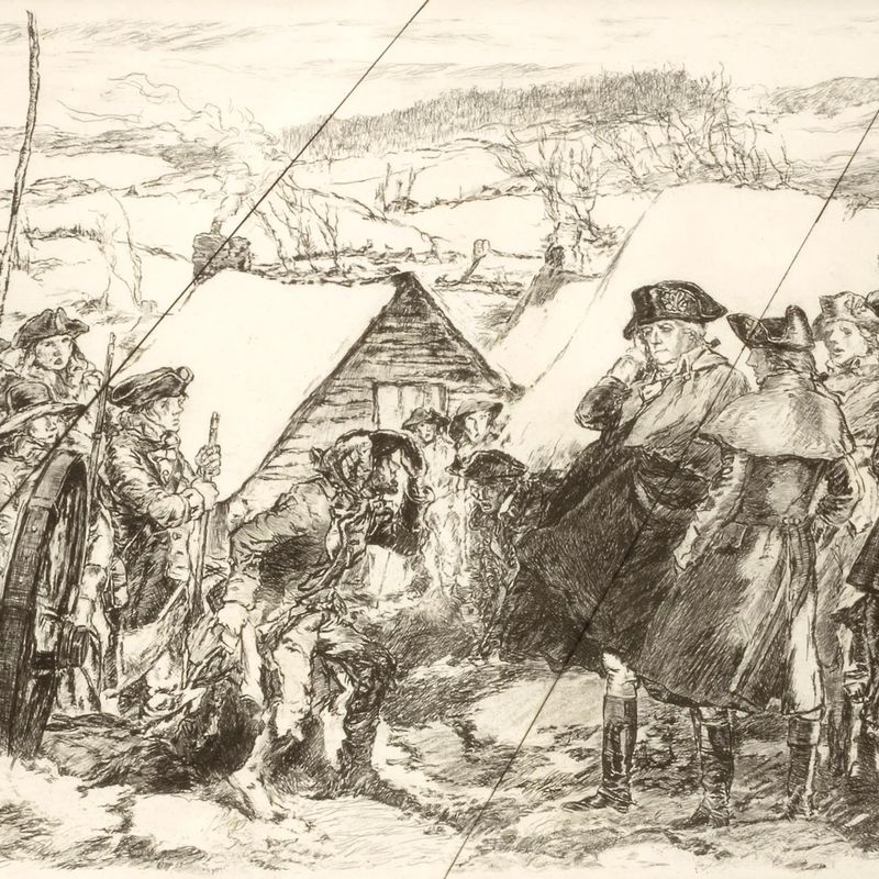 Washington at Valley Forge (cancelled plate from the portfolio "The Bicentennial Pageant of George Washington")