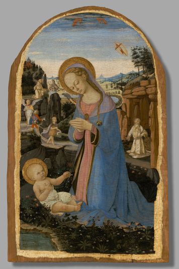 The Adoration of the Christ Child with Saint Francis of Assisi Receiving the Stigmata; Tobias and the Angel; Saint John the Baptist in the Wilderness; and the Penitent Saint Jerome