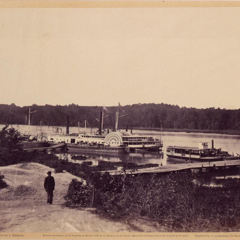 Medical Supply Boat, Appomattox Landing, Virginia, from Gardner's Sketchbook of the Civil War