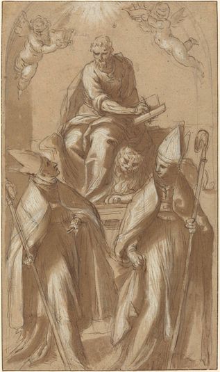 Saint Mark with Two Bishops and Putti