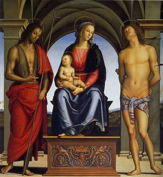 Madonna and Child Enthroned with Saints John the Baptist and Sebastian