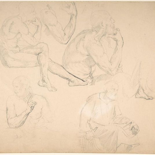 Studies of a Seated Bearded Man