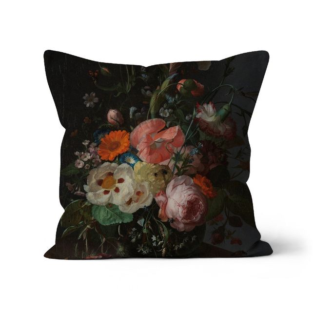Still Life with Flowers on a Marble Tabletop, Rachel Ruysch, 1716 Cushion Smartify Essentials