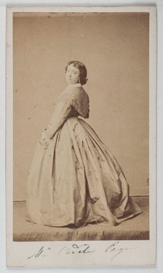 Portrait d'Adèle Page (1820-1882), actrice de théâtre entre 1840 et 1874.