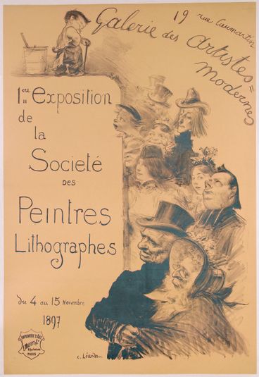 19 rue Caumartin/ Galerie des Artistes=/ Modernes/ 1ere Exposition/ de/ la/ Société/ DES/ Peintres/ Lithographes/ du 4 au 15 Novembre/ 1897