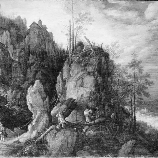 Mountain Landscape with Woodcutters