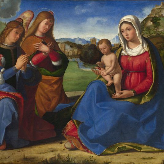 The Virgin and Child adored by Two Angels