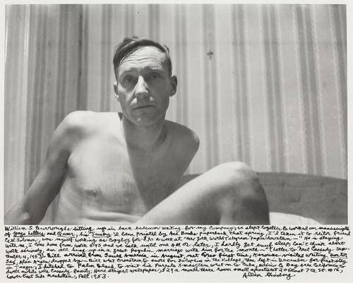 William S. Burroughs sitting up in back bedroom waiting for my company...