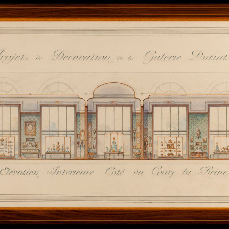 Décoration de la Galerie Dutuit - Petit Palais - Elévation intérieure côté du Cours la Reine