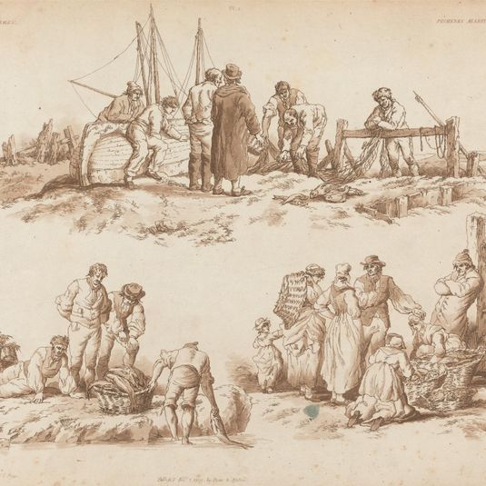 Fishermen, from "Picturesque Groups for the Embellishment of Landscape in a series of above 1000 Subjects..."