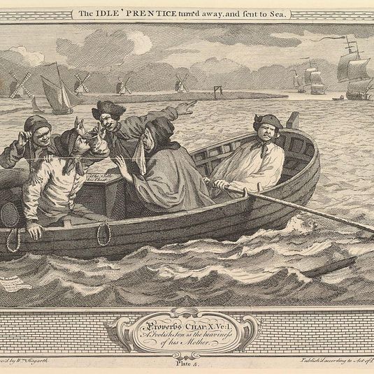 The Idle 'Prentice Turned Away and Sent to Sea: Industry and Idleness, plate 5