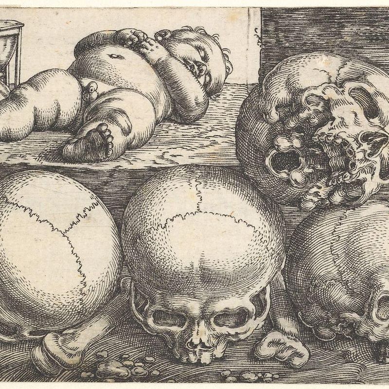 Dead Child with Four Skulls