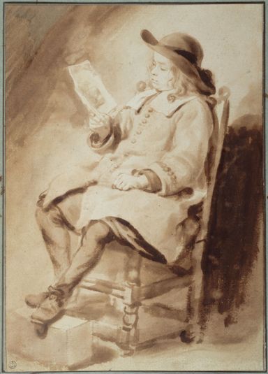Jeune Garçon lisant, assis sur une chaise