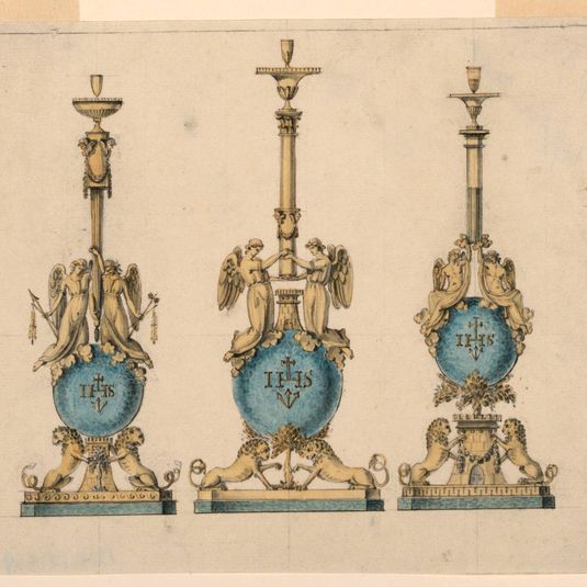 Three Designs for Altar Candlesticks for a Jesuit Church