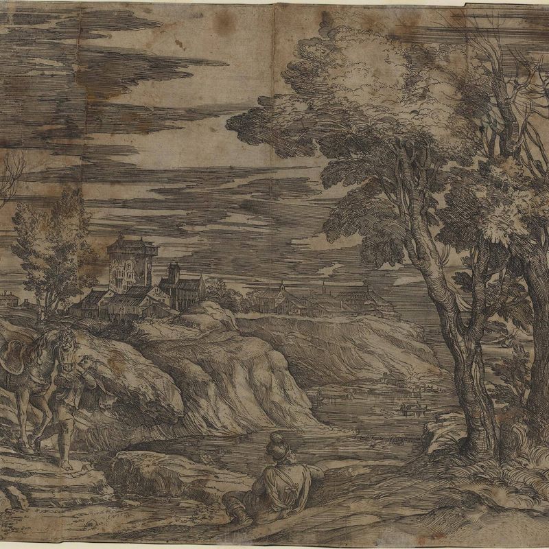 Landscape with a Man Leading a Horse