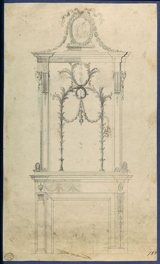 Design for a Chimneypiece with the a Monogram formed of the Initials 'TC', in Chippendale Drawings, Vol. I