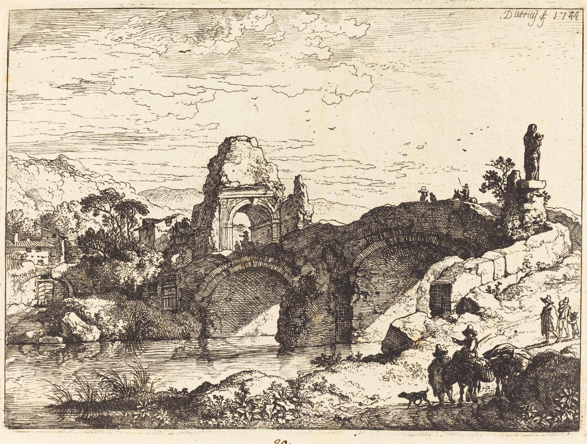 Landscape with a Bridge and Ruined Tower