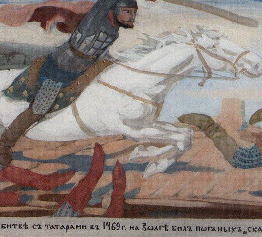 Prince Ukhtomsky in the Battle with Tartars at Volga in 1469