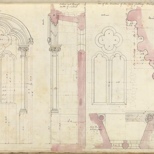 Bishop's Palace, Wells, Somerset: Plan, Elevations and Details of Window