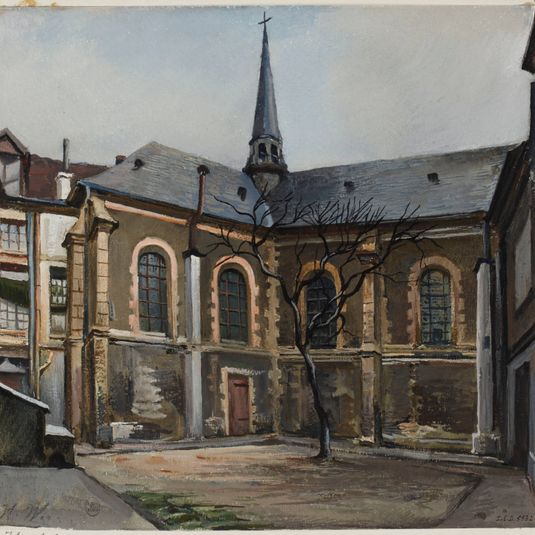 Cour intérieure et chapelle de l'hôpital Laënnec