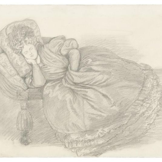 Study of Fanny Cornforth, asleep on a chaise-longue