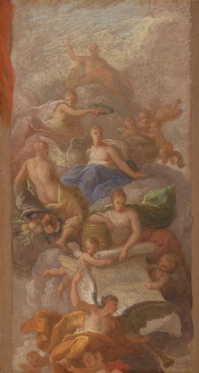 A Sketch of Gratitude Crowned by Peace, with Other Allegorical Figures of Industry, Fame and Plenty
