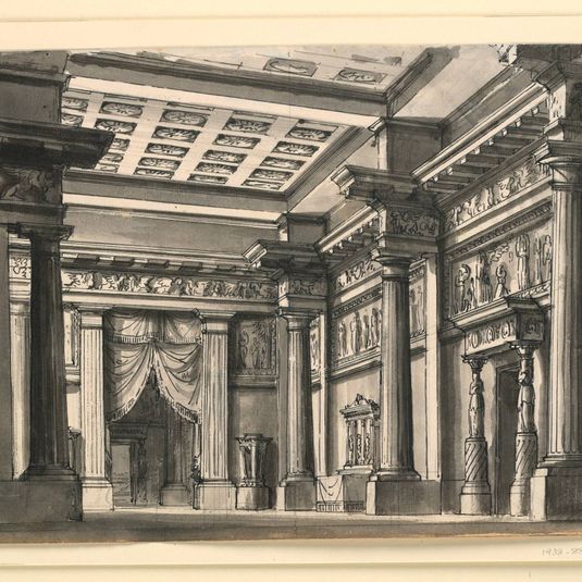 Stage Design, Interior of Hall in Antique Style