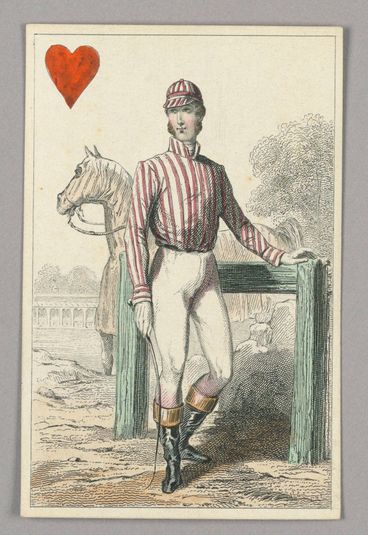 English Jockey, Jack of Hearts from Set of "Jeu Imperial–Second Empire–Napoleon III" Playing Cards