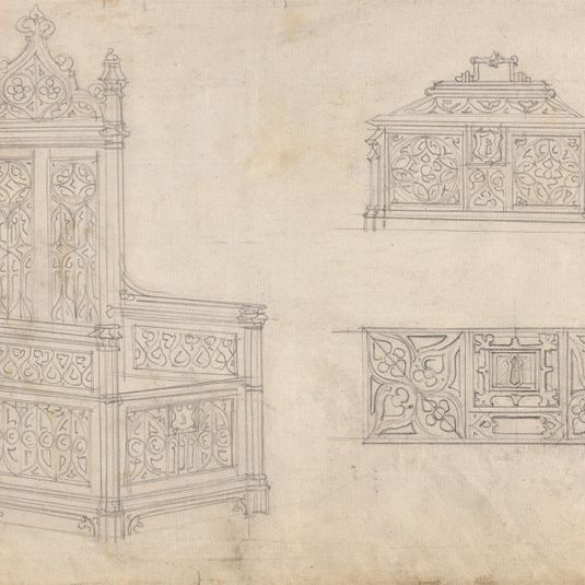 Design for a Gothic Chair and Box