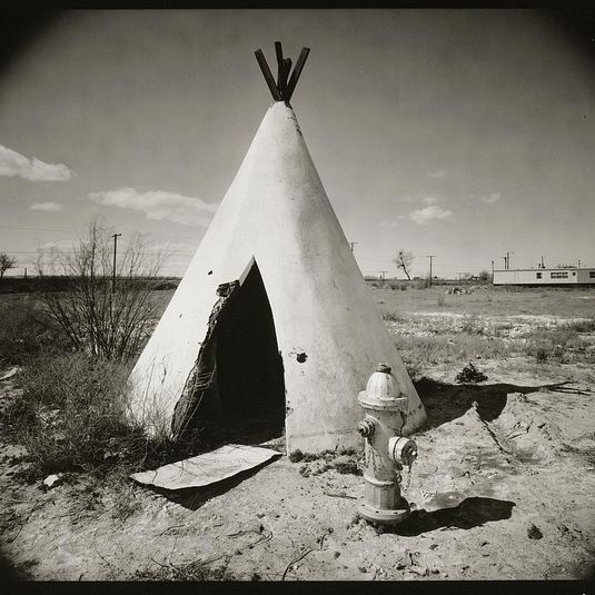 Fire Hydrant & Stucco Teepee Bus Shelter. Old US 80, now TX 20, Canutillo, Texas