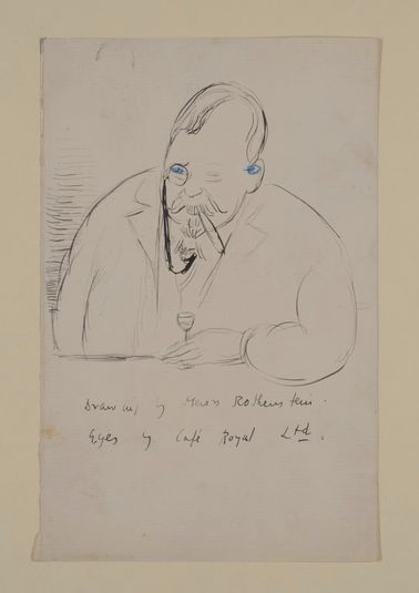Caricature of a Man at the Café Royal