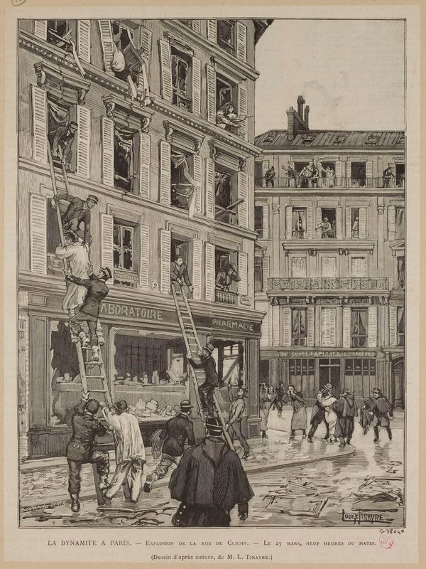 La dynamite à Paris. explosion de la rue de Clichy.-  le 27 mars 9 heures du matin.