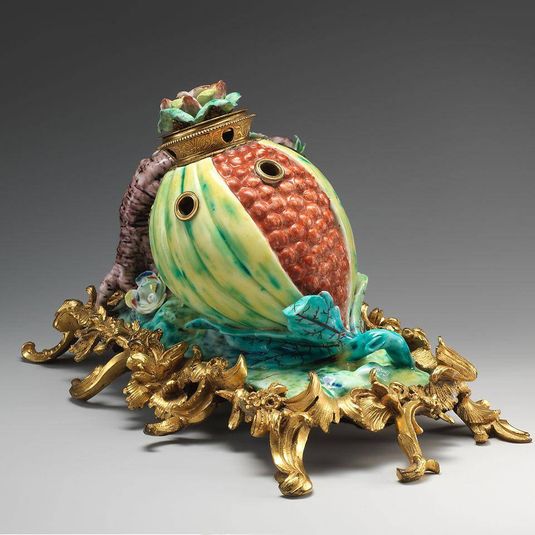 Inkstand in the form of a pomegranate in a gilt-bronze mount
