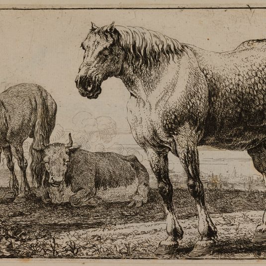 Deux chevaux et deux boeufs (Bartsch 4)