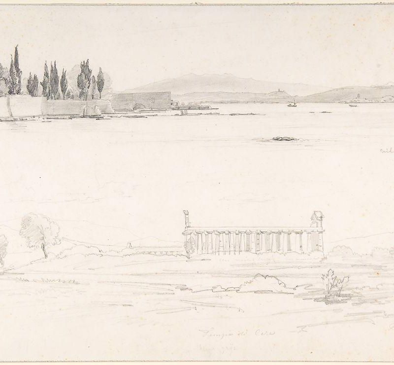 Studies of the Villa Cicerone at the Lago Lucrino near Naples and of the Temple at Paestum (Italy)