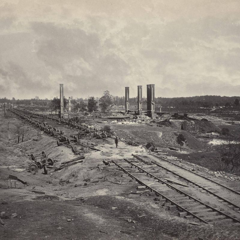 Destruction of Hood's Ordnance Train from the album Photographic Views of Sherman's Campaign(1866)