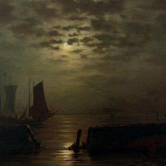 Boats in moonlight